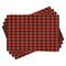 Ambesonne Plaid Place Mats Set of 4, Lumberjack Fashion Buffalo Checks Pattern Retro Style Grid Composition, Washable Fabric Placemats for Dining Table, Standard Size, Orange Black